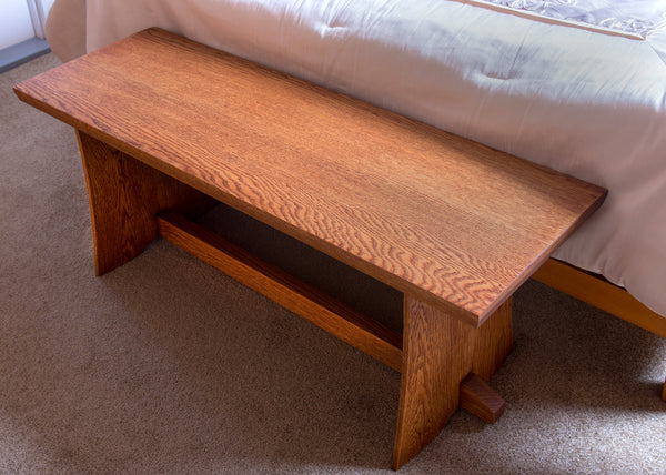 Japanese Inspired White Oak Bench - Natural Inspirations Woodworking