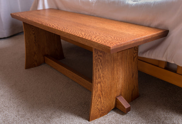 Japanese Inspired White Oak Bench - Natural Inspirations Woodworking